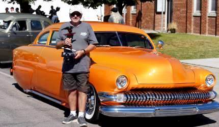 Photo of the 2024 People's Choice Award Winner. 1951 Mercury Coupe owned by Gene Rockman of Billings, Montana